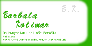 borbala kolimar business card